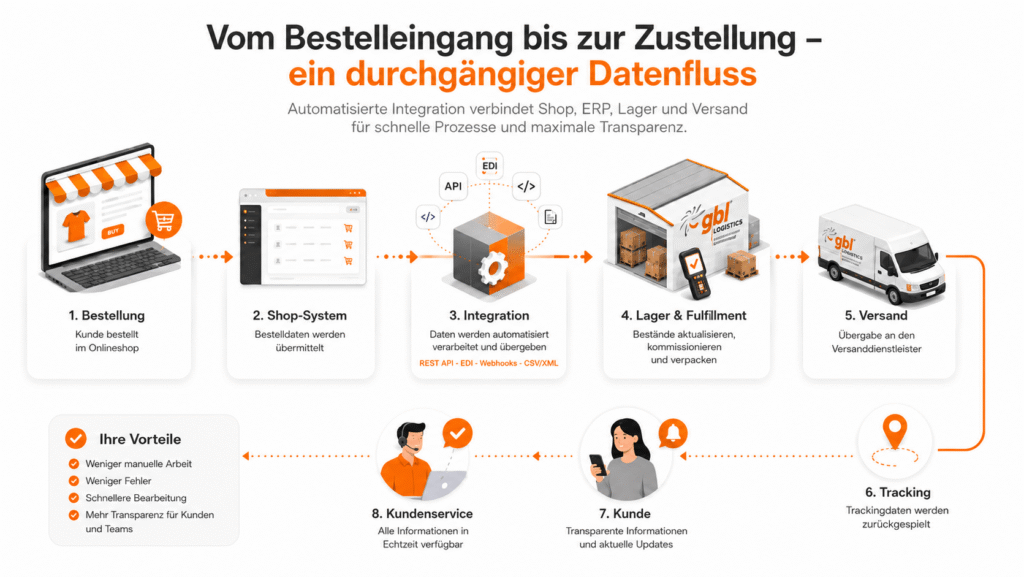 Bild - Von der Bestellung bis zu Zurstellung - Datenfluss